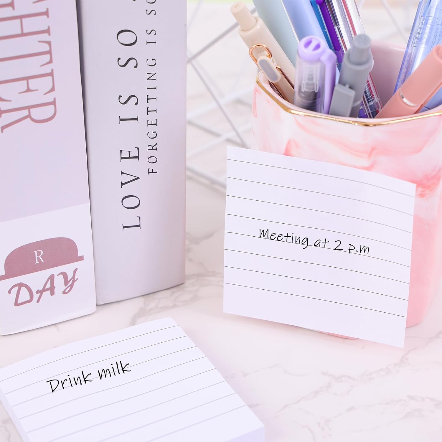 image:imageEOOUT Sticky Notes 3x3 Inches 12 Pack 960pcs Adhesive Memo Notes 4 Style Designs SelfStick Notes Reminders Learning