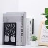 EOOUT Bookends, 3 Pairs of Book Ends for Shelves Decorative, Black Metal Bookend Supports for Heavy Books, Tree Book Holders for Shelf Decoration, Book Stoppers for Home Office School