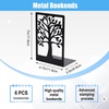EOOUT Bookends, 3 Pairs of Book Ends for Shelves Decorative, Black Metal Bookend Supports for Heavy Books, Tree Book Holders for Shelf Decoration, Book Stoppers for Home Office School