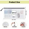 EOOUT 48pcs Mesh Pouch, 9.5×4.5 Inches Waterproof Bags, Clear Small Pouches, Organizing Storage With Zipper for Bill, File and Travel (Black)