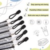 EOOUT 48pcs Mesh Pouch, 9.5×4.5 Inches Waterproof Bags, Clear Small Pouches, Organizing Storage With Zipper for Bill, File and Travel (Black)
